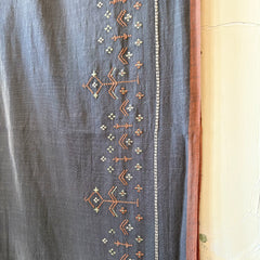Indi & Cold // Embroidered Boho Scarf Carbon