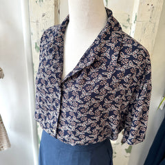 Indi & Cold // Navy Block Print Top