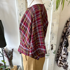 Indi & Cold // Bordeaux Multi Check Blouse