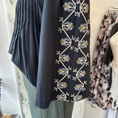Indi & Cold // Black Embroidered Blouse