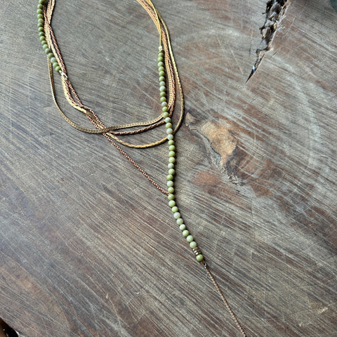 Hailey Gerrits // Atlas Necklace Avocado Jasper