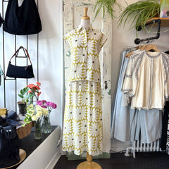 Compania Fantastica // Olive Flower Print Skirt