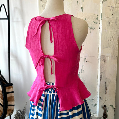 Marigold // Alexandra Peplum Top Flamingo