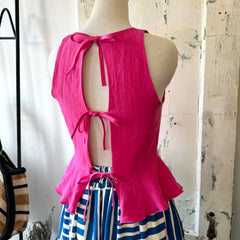 Marigold // Alexandra Peplum Top Flamingo