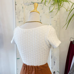 Meemoza // Ivory Pointelle Top