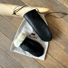 Milo and Dexter // Classic Leather Mittens Black