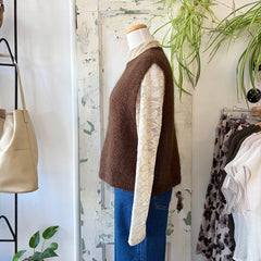 Indi & Cold // Boxy Mohair Vest Chocolate