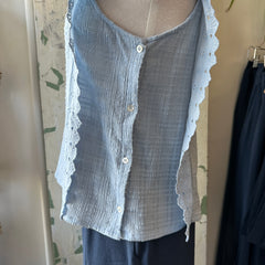 Indi & Cold // Strappy Lace Top Sky