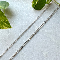Bamiyan // Sterling Silver Figaro 3mm Chain (Various Lengths)