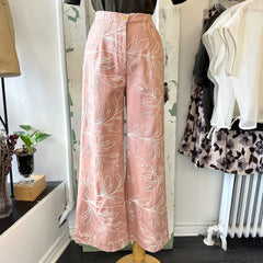 Marigold // Diana Pants Pink Embroidered Denim