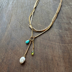 Hailey Gerrits // Lynna Necklace Peridot TQ & Shell