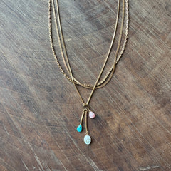 Hailey Gerrits // Lynna Necklace Rhodochrosite TQ & Shell