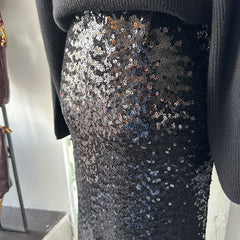 Astrid // Black Sequin Skirt