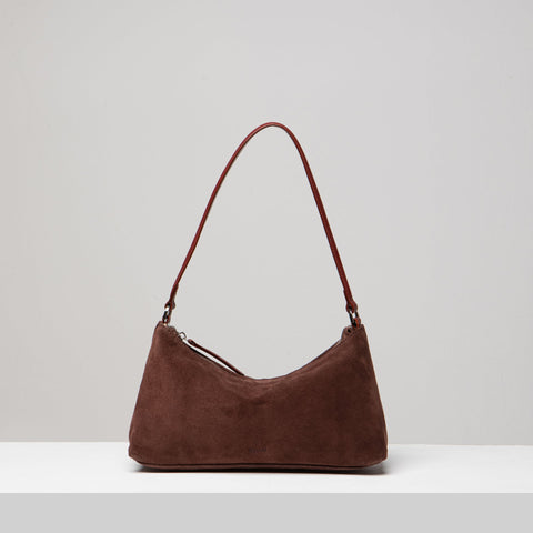 Uppdoo // Crescent Suede Shoulder Bag Chestnut