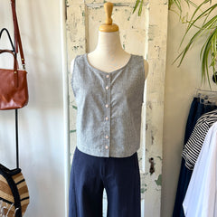 Eve Gravel // Rosalie Top Blue Beige