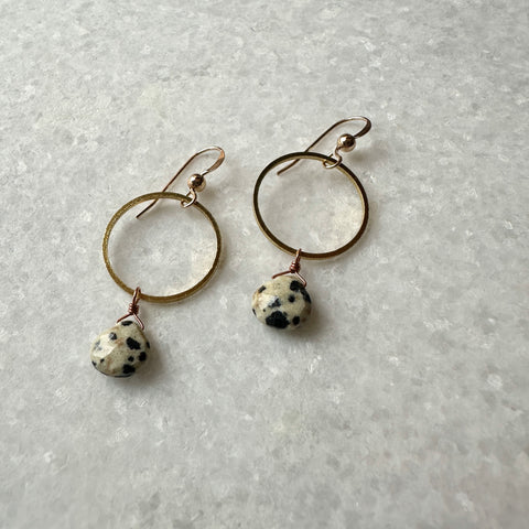 Hailey Gerrits // Rhea Earrings Dalmation Jasper