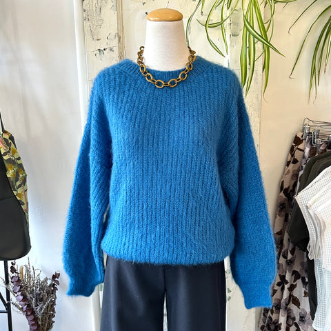 Indi & Cold // Fluffy Mohair Sweater Blue