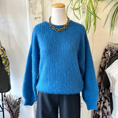 Indi & Cold // Fluffy Mohair Sweater Blue