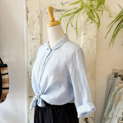 Naïf // Pippa Blouse Blue Chambray Linen
