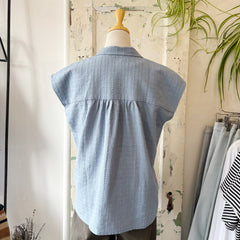 Jennifer Glasgow // Dionne Button Up Sky Blue