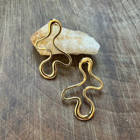 Hoopla // Squiggle Earring GP Steel