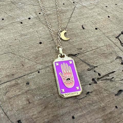Three of Cups // VI of Swords Necklace Amethyst SS