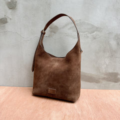 RISA // Claude Shoulder Bag Brown Suede