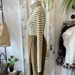 Eve Gravel // Caleb Top Olive Stripe