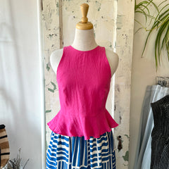 Marigold // Alexandra Peplum Top Flamingo