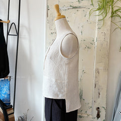 Jennifer Glasgow // Deva Top Ivory Stripe