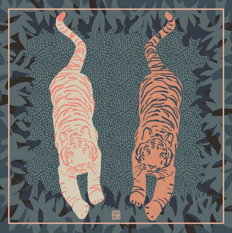 Dora Nola // Cotton Bandana Tiger Duo Night