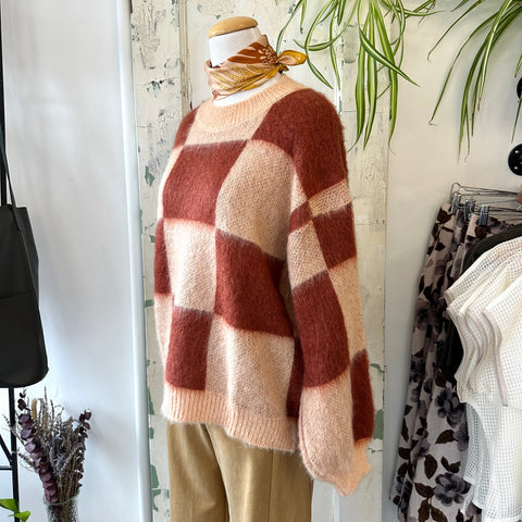Indi & Cold // Grapefruit Checker Sweater