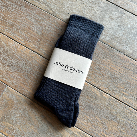 Milo and Dexter // Merino Socks Navy