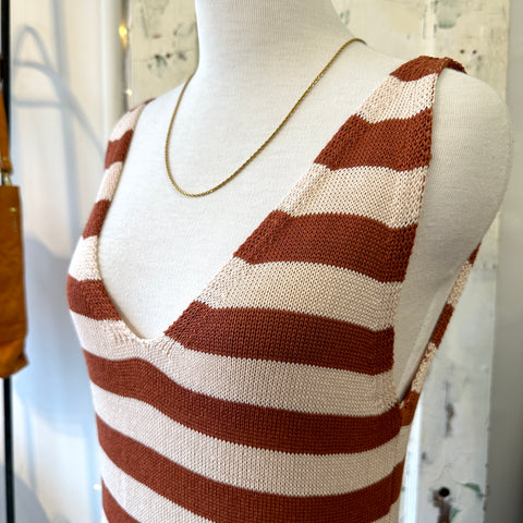 Indi & Cold // Terracotta Stripe Knit Dress