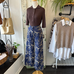 Marigold // Diana Pants Navy Embroidered Denim