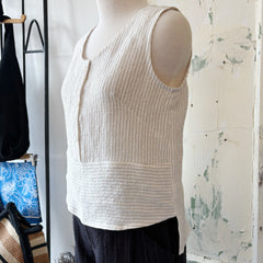Jennifer Glasgow // Deva Top Ivory Stripe