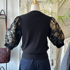 Astrid // Black Gold Sparkle Top