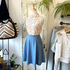 Meemoza // Brigitte 3/4 Skirt Tencil Denim