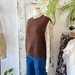 Indi & Cold // Boxy Mohair Vest Chocolate
