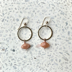 Hailey Gerrits // Rhea Earrings Peach Moonstone
