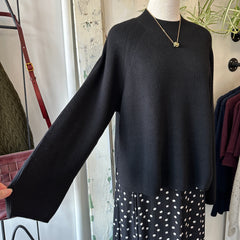 Indi & Cold // Black Ribbed Pullover