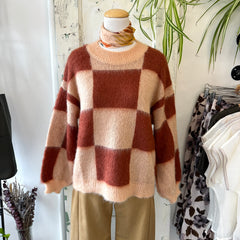 Indi & Cold // Grapefruit Checker Sweater