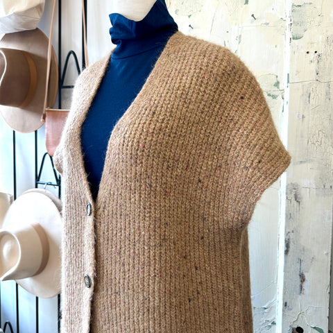 Indi & Cold // Camel Vest with Buttons