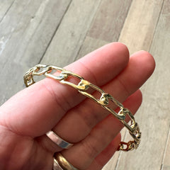 Lissa Bowie // Chainlink Bangle Brass