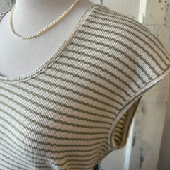 Indi & Cold // Boxy Striped Tee Khaki