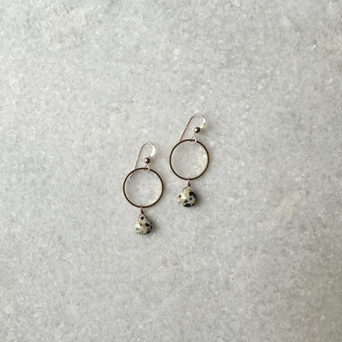 Hailey Gerrits // Rhea Earrings Dalmation Jasper