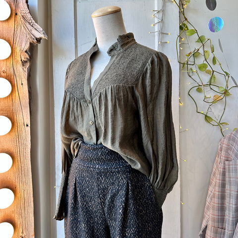 Melissa Nepton // Paola Blouse Dark Khaki