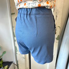 Meemoza // Edie Stretch Cotton Shorts Blue