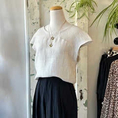 Jennifer Glasgow // Moira Top Ivory Stripe