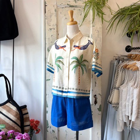 Compania Fantastica // Palm and Mermaid Print Top